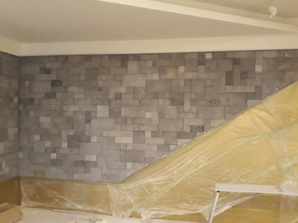 모자이크 현무암타일 실내 시공 사례